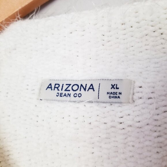Arizona Jean Co Ivory Eyelash Fluffy Fuzzy Chunky Knit Crop Sweater XL Soft Cozy - Picture 5 of 16